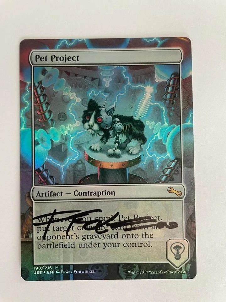 MTG ARTIST PROOF FOIL UNSTABLE PET PROJECT SIGNED BY FRANZ VOHWINKEL ARTIFACT - Image 1 of 4