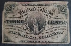 1864-69  3 CENTS FRACTIONAL CURRENCY 