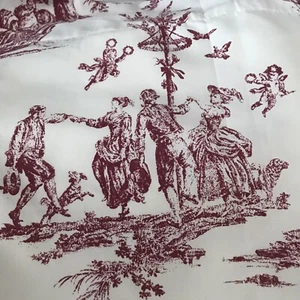 Greenland Curtains Country Life Red Toile 2 Panels 42"x 84"" Tab Rod Pocket L3 - Picture 1 of 12