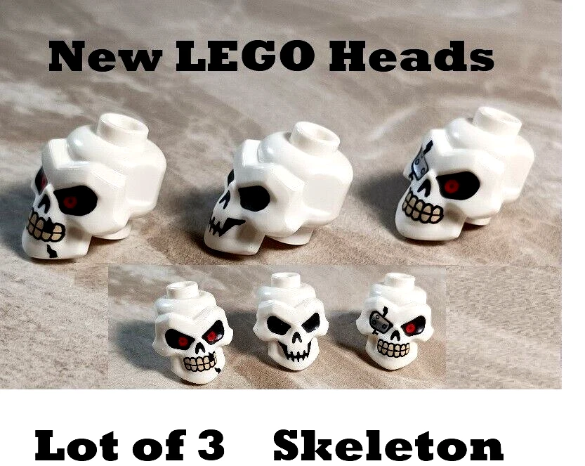 Nuevo LEGO Juego Cabeza Esqueleto Pómulo Moldeado Dorado Falta Diente Diente Sonrisa Creep Foto 1 de 1