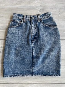 Levi’s Jean Skirt Acid Wash Denim Size 7 Women's Small Vintage - Picture 1 of 9