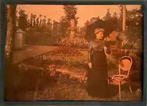 Autochrome "Femme à l'ombrelle" c. 1910 - Foto 1 di 1