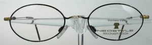 NEOSTYLE COLLEGE 121 Brille Brillengestell Braun Gold Edelstahl Oval NEU - Picture 1 of 3