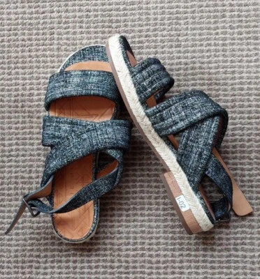 NUEVA Sandalia Chie Mihara Marrón Cuero Yute Borde Mujer Talla EUR 37 UK 4 Foto 1 de 4