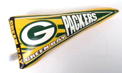 Vintage 2003 Green Bay Packers Pennant Window Cling Plush Good Stuff Wedge Cover