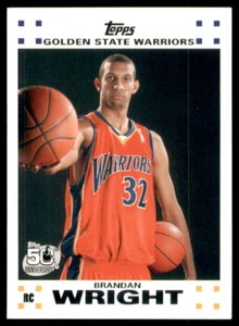 2007-08 Topps Rookie Set Brandan Wright Golden State Warriors #8 - Picture 1 of 2