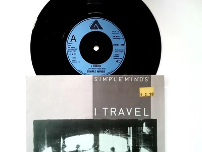 Simple Minds I Travel 7" Vinyl Record UK Synth-Pop New Wave Post-Punk 1982 - Image 1 of 4