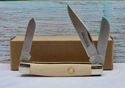 Navaja de Bolsillo Plegable Puma Rara Blanca Micarta Stockman 3.93" Foto 1 de 4