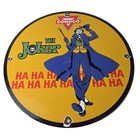 Vintage Conoco Gasoline Porcelain Sign - Joker Batman N-Tane Comic Gas Pump Sign