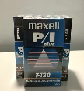 Maxell set of 7 New Sealed Blank VHS Tapes Cassettes P/I t-120 - Picture 1 of 7