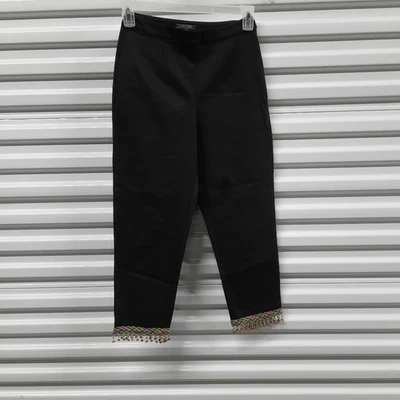 Pantalones de mujer vintage Y2K Harold's talla 2 negros recortados elásticos capris damas Foto 1 de 4