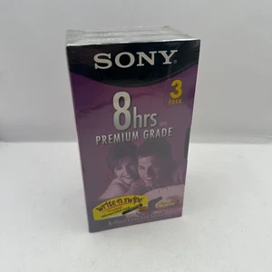 Sony Premium Grade VHS Tapes 8-Hour T160 - New Sealed Pack of 3 - Picture 1 of 8