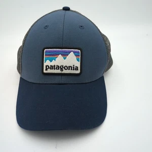Patagonia Logo/Montaña Hombres Malla Camionero Sombrero Ajustable Snapback Azul - Imagen 1 de 7