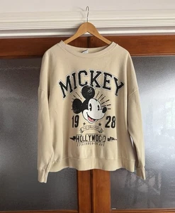 Disney@George - Beige Mickey Mouse Graphic Sweatshirt - Size 24-26 - Picture 1 of 7