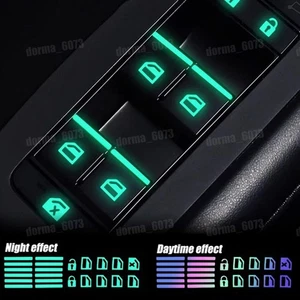 Interruptor de ventana de puerta de coche luminoso universal calcomanía adhesiva accesorios interiores de coche - Imagen 1 de 14