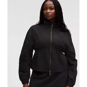 Giacca Lululemon Crinkle Nylon Cinchable Leggera Zip Coulisse Vita XL - Foto 1 di 12