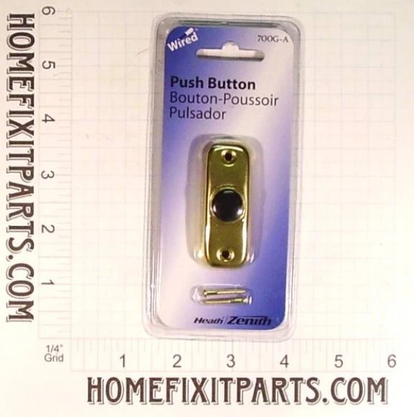 Pulsador de montaje en superficie con cable con escudo de latón sin iluminación 700G-A Foto 1 de 1