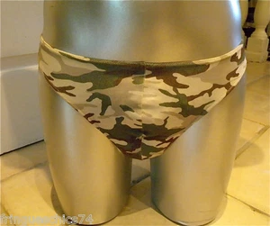 Satin Camouflage Army String For Men PATRICE CATANZARO Size S/M Brand New - Picture 1 of 2
