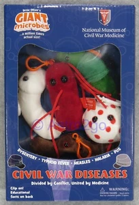 GIANT MICROBES-CIVIL WAR DISEASES THEME BOX-Diarrhea Malaria Measles Pus Typhoid - Picture 1 of 3