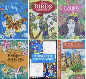 ADULT ANTI-STRESS COLOURING BOOK MIND RELAXING BOOKS Colour Therapy ALL AGES A4 - Picture 1 of 113