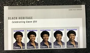 2020USA #5432 Forever Gwen Ifill - Black Heritage - Header Block of 5 mint - Picture 1 of 1