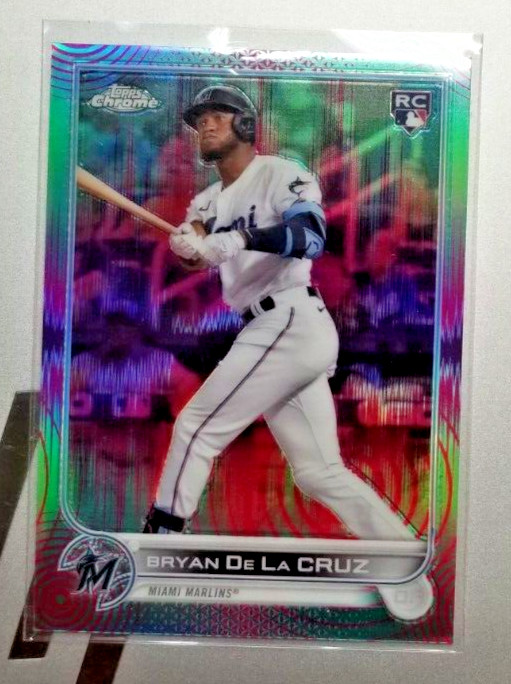 Bryan De La Cruz 2022 Topps Chrome Sonic Aqua Pink Refractor Rookie RC #175/199