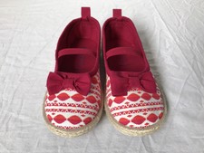 NEW Pumpkin Patch Toddler Girl Bow Canvas Ballet Flat Shoes Size 7