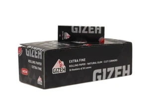 Cartine GIZEH Black Extra Fine Nero Corte Regolar Singole 50 Libretti - Zdjęcie 1 z 4