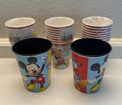 Lote de 3 tazas de papel de Mickey Mouse para fiesta de cumpleaños de 9 oz 24 en total más 2 tazas de fiesta Foto 1 de 4