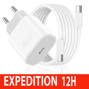 Chargeur Rapide pour iPhone 16/16 Pro/16 Pro Max USB C 27 W avec Câble USB-C 2M - Photo 1 sur 7