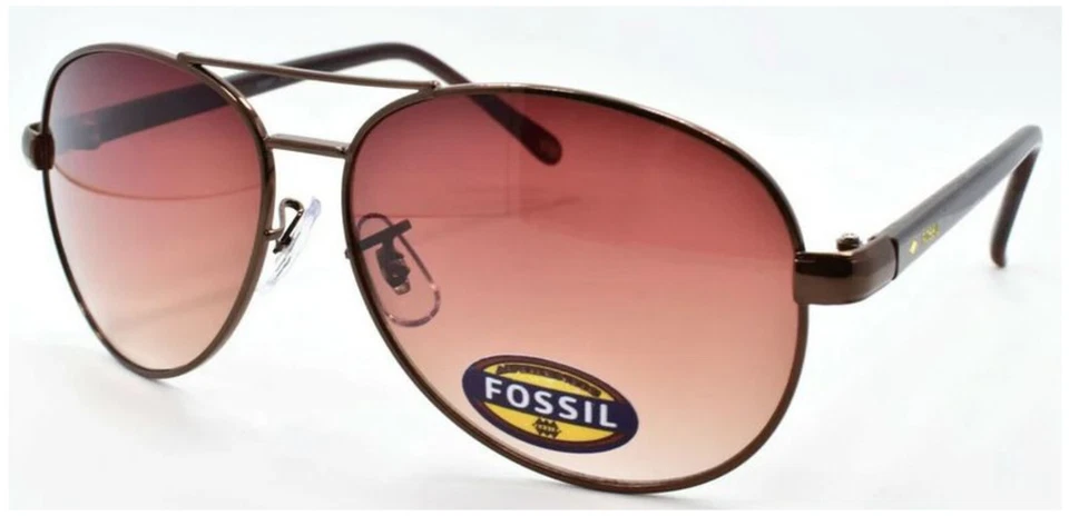 Fossil Authentic FW12 Brown Aviator 100 UV Protection Women's Sunglasses
