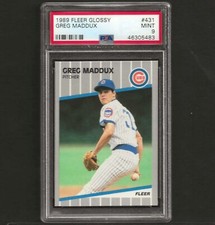 1989 Fleer Glossy #431 Greg Maddux Cubs Mint PSA 9