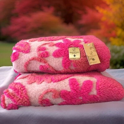 Hochwertige Jacquard Schurwolldecke Kuscheldecke von Valentino Pucci Italien - Bild 1 von 4