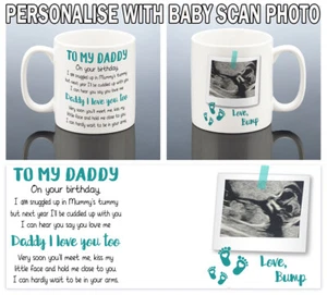 BUMP PADDY GEBURTSTAGSTASSE Papa Baby Scan Fotobecher Papa Geschenk Ultraschall - Bild 1 von 3