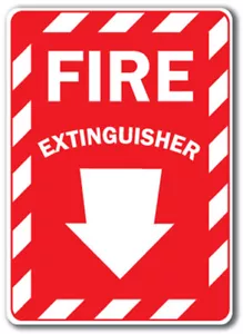 Fire Extinguisher with Arrow Sign - 10" x 14" OSHA Safety Sign - Picture 1 of 1