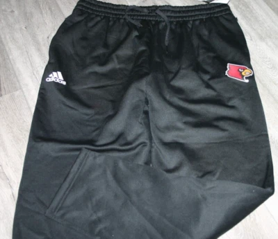 Pantalones de viaje negros emitidos por el equipo Adidas de los Louisville Cardinals talla LT Foto 1 de 2