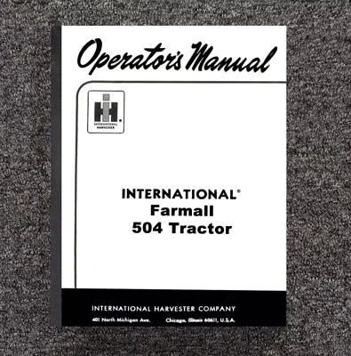504 Tractor Manual OPERADOR Maint Lubricación MANUAL International Farmall IH Foto 1 de 4