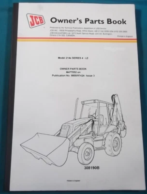 JCB 214E SERIE 4LE RETROEXCAVADORA CARGADOR PIEZAS MANUAL LIBRO CATÁLOGO Foto 1 de 4