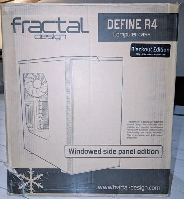 Fractal Design Define Blackout Edition R4 ATX Mid Tower Desktop Computer Case   - Image 1 of 4