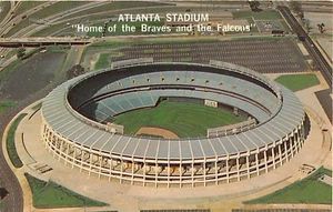 1960's Aerial View Baseball Stadium Atlanta GA post card - Picture 1 of 2
