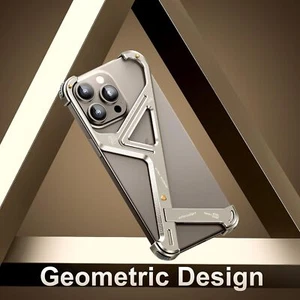 Phone Case For iPhone 15 Pro Max 14 Minimalist Metal Frameless Shockproof Cover - Photo 1 sur 28