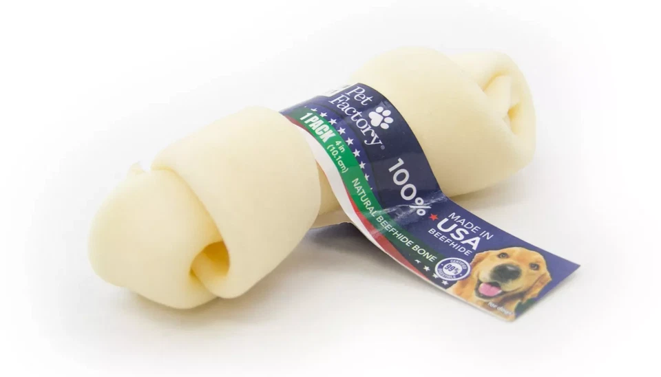 Pet Factory USA 100% Natural Beefhide Dog Bone Chew 4 inches (1 unit) - Image 1 of 1