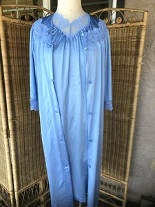 Conjunto de bata vintage de nailon Henson Kickernick para mujer S Periwinkle azul vestido  - Imagen 1 de 11
