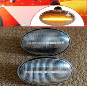 R55 MINI Cooper S JCW LED Dynamic Sequential Flowing Indicators Repeaters Clear - Picture 1 of 6