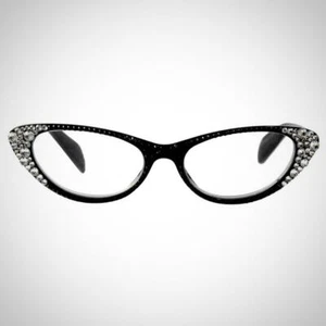 JIMMY CRYSTAL Damen Lesegerät schwarz mit schwarzen klaren Swarovski Kristallen - Bild 1 von 2