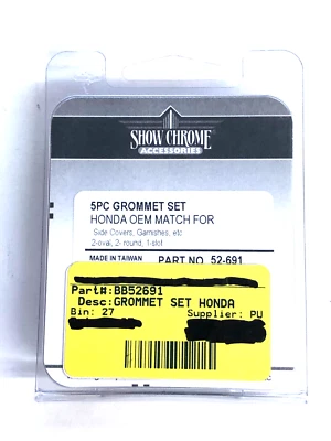Show Cromo Repuesto Ojales Negros Honda 52-691 41-7410 P/N BB52691 52-691 Foto 1 de 4
