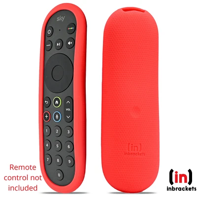 INBRACKETS Shockproof Protective COVER case for latest Sky Glass Remote Control Red UK