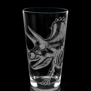 TRICERATOPS SKELETON Pint Glass - Picture 1 of 4