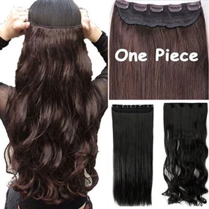 100%Thick 17-30 Inch 3/4 Full Head Clip In Hair Extensions,Brown Black Blonde LK - Picture 1 of 50