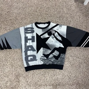 Vintage Reebok Shaq All Over Print Logo Sweatshirt Crewneck Men's Size XL New - Picture 1 of 12